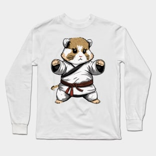 Karate Belt Colors Hamster Japanese Martial Art Defense Long Sleeve T-Shirt